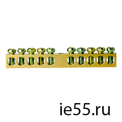 Шина нулевая TS-0609C 6*9  10 ways без изолятора