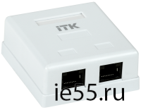 ITK Настенная инф. розетка RJ45, кат.5Е UTP, 2-порта