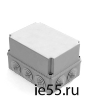 Коробка распаячная для наружного монтажа, 10 гермовводов, 190х140х120мм,  IP44 серая (CHI 101003312