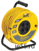 Катушка УК50 с т/з 4 места 2Р+PЕ/50м 3х1,5 мм2 "Industrial"