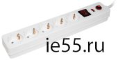 Сетевой фильтр СФ-05К-выкл. 5 мест 2Р+РЕ/3метра 3х1мм2 ИЭК