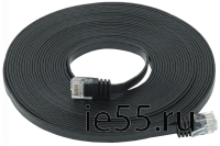 ITK Коммутационный шнур плоский кат.6 UTP 7м чёрный
