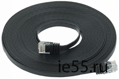 ITK Коммутационный шнур плоский кат.6 UTP 7м чёрный