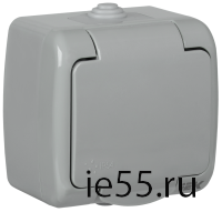 РСш12-2-А Розетка 1-ая с з/к откр. уст. 16А IP54 AQUATIC IEK