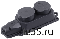 РБ32-1-0м Розетка (колодка) двухместная с защитными крышками ОМЕГА IP44