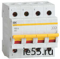 Выключатель нагрузки (мини-рубильник) ВН-32 4Р  63А ИЭК