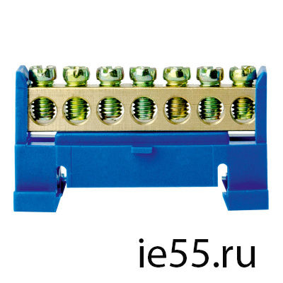 Шина TS-0609F 6*9    7ways на малом изоляторе син