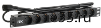 ITK PDU 9 розеток нем. ст, 1U, шнур 2м вилка С14 ал.проф