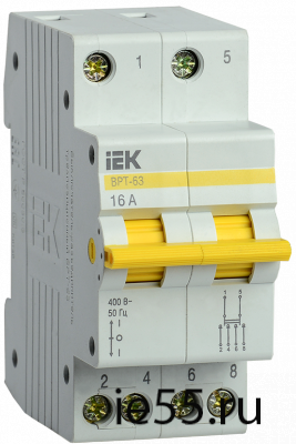 Выключатель-разъединитель трехпозиционный ВРТ-63 2P 16А IEK