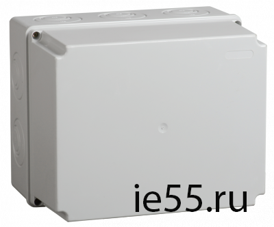 Коробка КМ41273 распаячная для о/п 240х195х165 мм IP44 (RAL7035, кабельные вводы 5 шт)