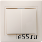 ВС10-2-0-Км Выкл. 2кл 10А керам. КВАРТА крем. IEK