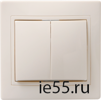 ВС10-2-0-Км Выкл. 2кл 10А керам. КВАРТА крем. IEK