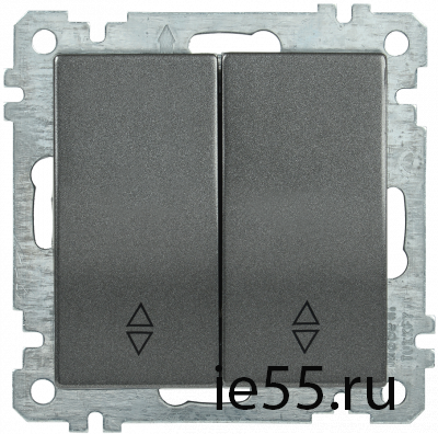 ВС10-2-2-Б Выключатель 2 клав. прох. 10А BOLERO антрацит IEK