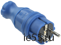 ВБп3-1-0м Вилка прямая ОМЕГА IP44 синяя IEK