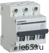 Автоматический выключатель ВА47-29 3Р 50А 4,5кА х-ка С GENERICA