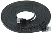 ITK Коммутационный шнур плоский кат.6 UTP 10м чёрный