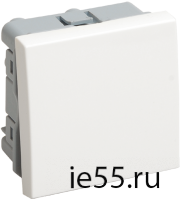 ВК4-21-00-П Выключатель проходной (переключатель) одноклавишный (на 2 модуля) ПРАЙМЕР белый IEK