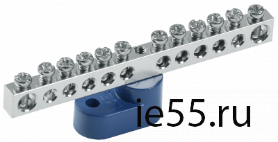 Шина N "ноль" на одном угловом изол. Ni ШНИ-6х9-12-У1-С IEK