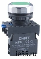 Переключатель с фиксацией NP8-10X/21 без подсветки , черная 1НО IP65 (CHINT)
