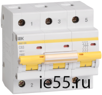 Автоматический выключатель ВА 47-100 3Р 10А 10 кА  х-ка С ИЭК
