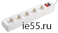 Удлинитель У05К-выкл. 5 мест 2Р+PЕ/5метров 3х1мм2 16А/250 IEK