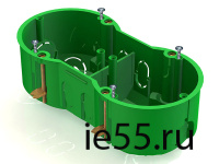 Коробка установочная 2-местная 141х70х45мм для скрытого монтажа в полых стенах (с саморез 101003291