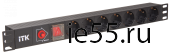 ITK PDU 7 розеток нем. ст, с LED выкл, 1U, без шнура, вх. С14