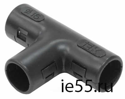 Тройник открывающийся TI20G IEK черный (5 шт/комп)