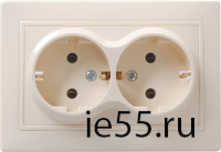 РС12-3-Км Роз. 2мес. c з/к без з/ш 16А кер. КВАРТА крем. IEK