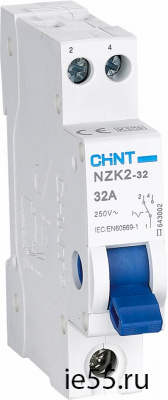 Модульный переключатель NZK2-32 2P 32А 2 положения (CHINT)