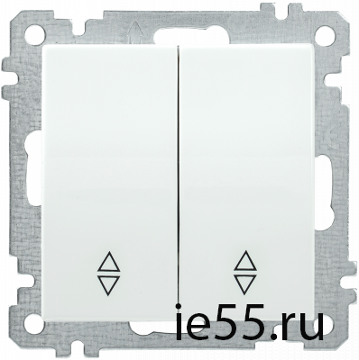 ВС10-2-2-Б Выключатель 2 клав. прох. 10А BOLERO белый IEK