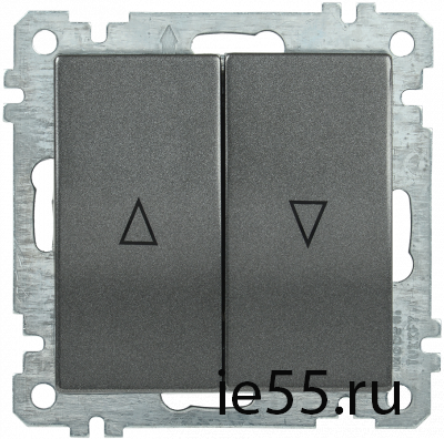 ВС10-1-5-Б Выключатель 2 клав. жалюзи BOLERO антрацит IEK