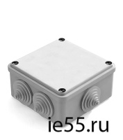 Коробка распаячная для наружного монтажа, RAL 7035, 6 гермовводов, 100х100х50мм, IP55 сер 101003307
