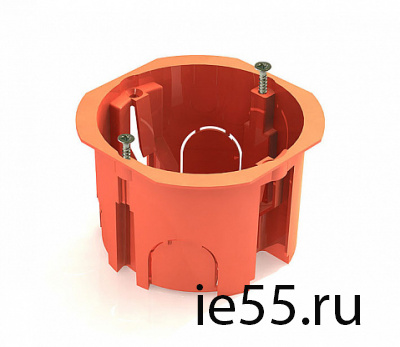 Коробка установочная D65x45мм для скрытого монтажа в полых стенах (с саморезами, с пласти 101003289