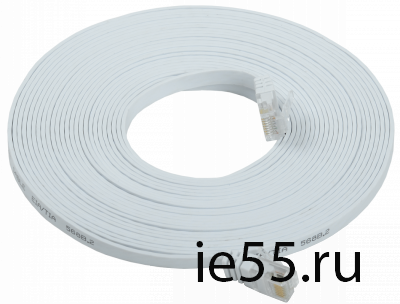 ITK Коммутационный шнур плоский кат.6 UTP 7м белый