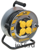 Катушка УК20 на мет с т/з 4 места 2Р+PЕ/20м КГ 3х1,5мм2 IP44 "Professional"