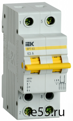Выключатель-разъединитель трехпозиционный ВРТ-63 2P 63А IEK