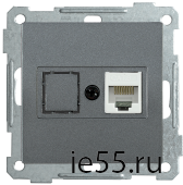 РК10-1-Б Розетка компьютерная RJ45 Cat5e BOLERO антрацит IEK