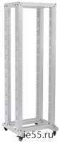ITK 19" двухрамная стойка, 37U, 600x600, на роликах, серая