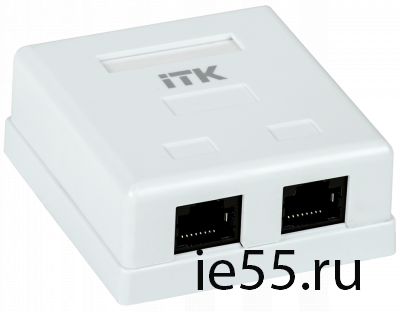 ITK Настенная инф. розетка RJ45, кат.5Е UTP, 2-порта