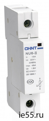 Ограничитель имп. перенапр. NU6-Ⅱ 1Р In=15kA Uc=460B Im=40kA（CHINT）
