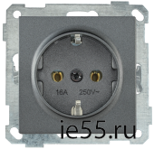 РС11-1-0-Б Розетка с з/к 16А BOLERO антрацит IEK