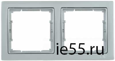 РУ-2-БС Рамка 2 мест. квадратная BOLERO Q1 серебряный IEK