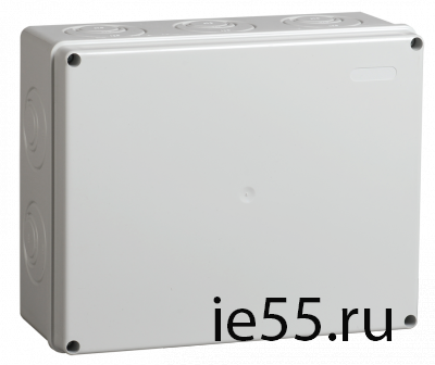 Коробка КМ41271 распаячная для о/п 240х195х90 мм IP44 (RAL7035, кабельные вводы 5 шт)