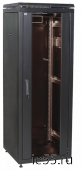 ITK Шкаф сетевой 19" LINEA N 18U 600х600 мм стеклянная передняя дверь, задняя металлическая черный