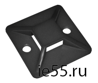 Площадка самоклеящаяся 30х30 черная под хомуты (100шт) ИЭК