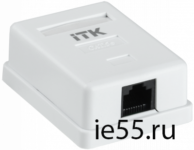 ITK Настенная инф. розетка RJ45, кат.5Е UTP, 1-порт